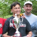 Adam N (right) presenting the Cup to Michael Dong (left)